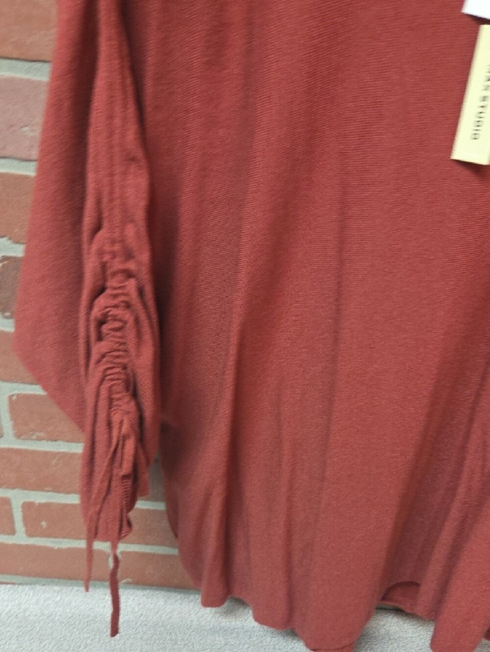 Max Studio Rust Orange Ruched-Sleeve Tunic Top 3x - Picture 3 of 4